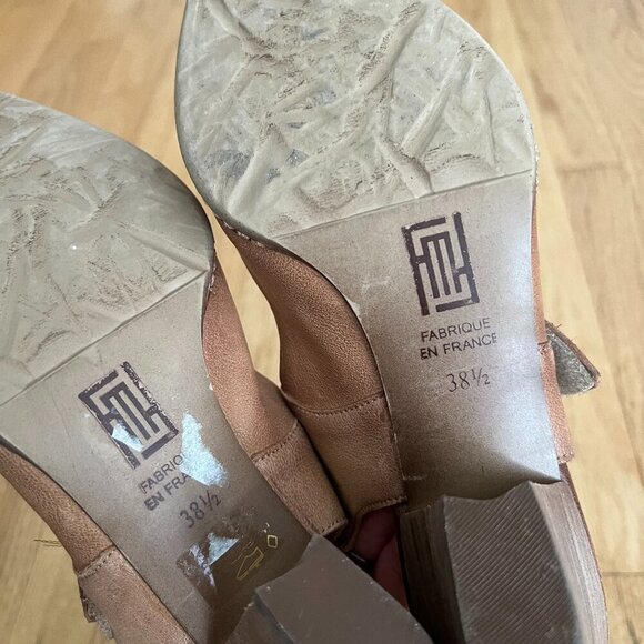 Sundance Brown Leather Slingback Heels Women's Size 38.5 - Picture 10 of 10